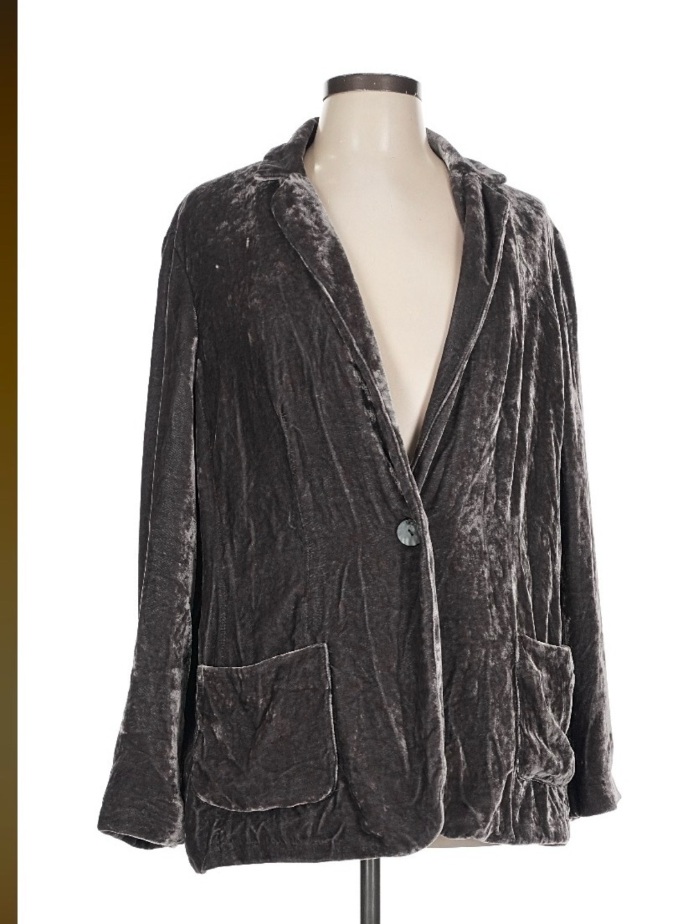 J. Jill Charcoal Gray Crushed Velvet Blazer L